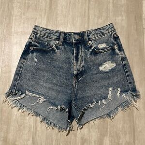 High Waisted Distressed Jean Shorts